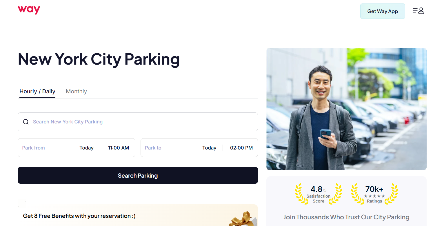 City parking NYC homepage of way.com