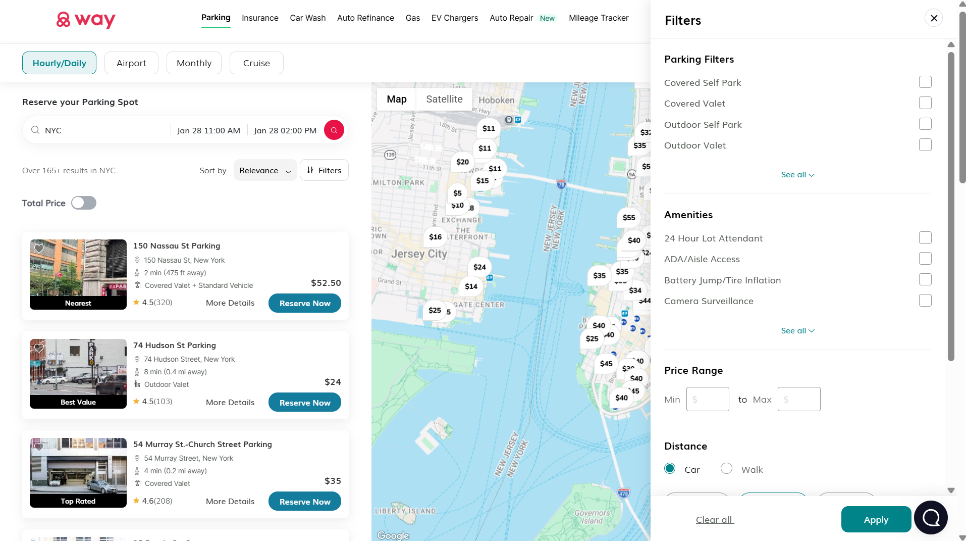 How to compare parking options by price, safety, and location on Way