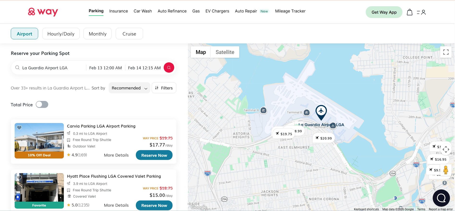 pre-book parking LGA