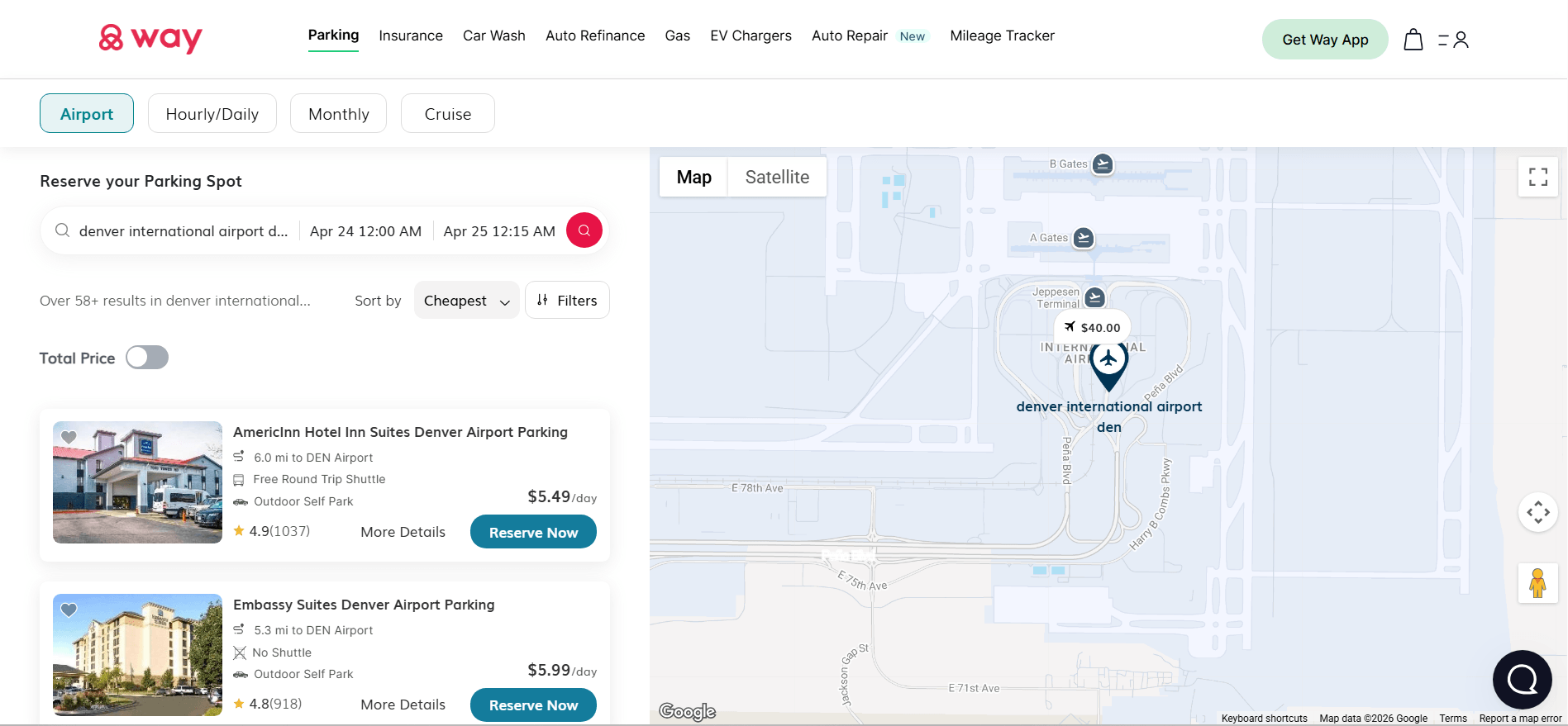 Denver Airport parking