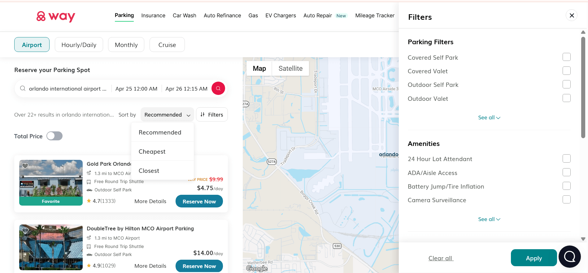 Orlando Airport parking