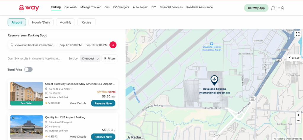 cheap parking at Cleveland Airport