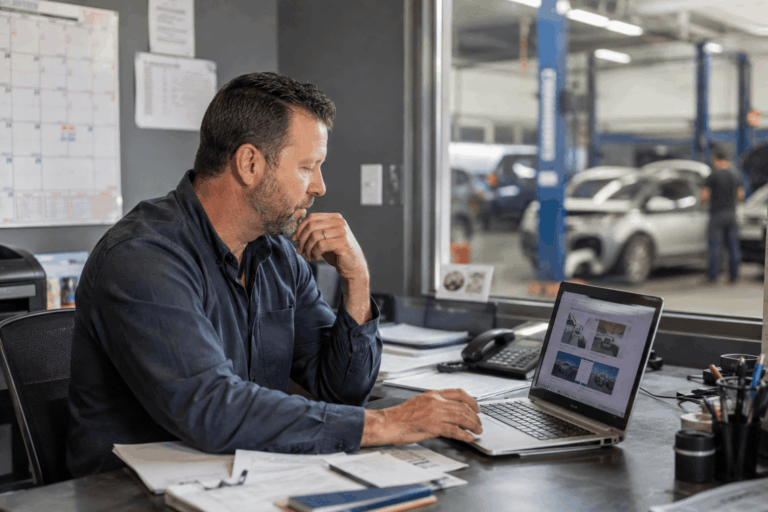 How can an auto repair shop use a marketplace to get more customers?