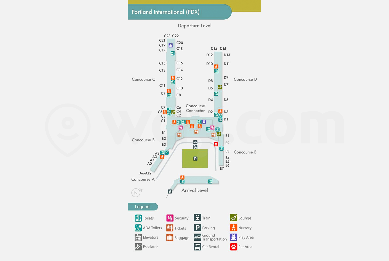 Portland International Airport Map PDX Airport Map