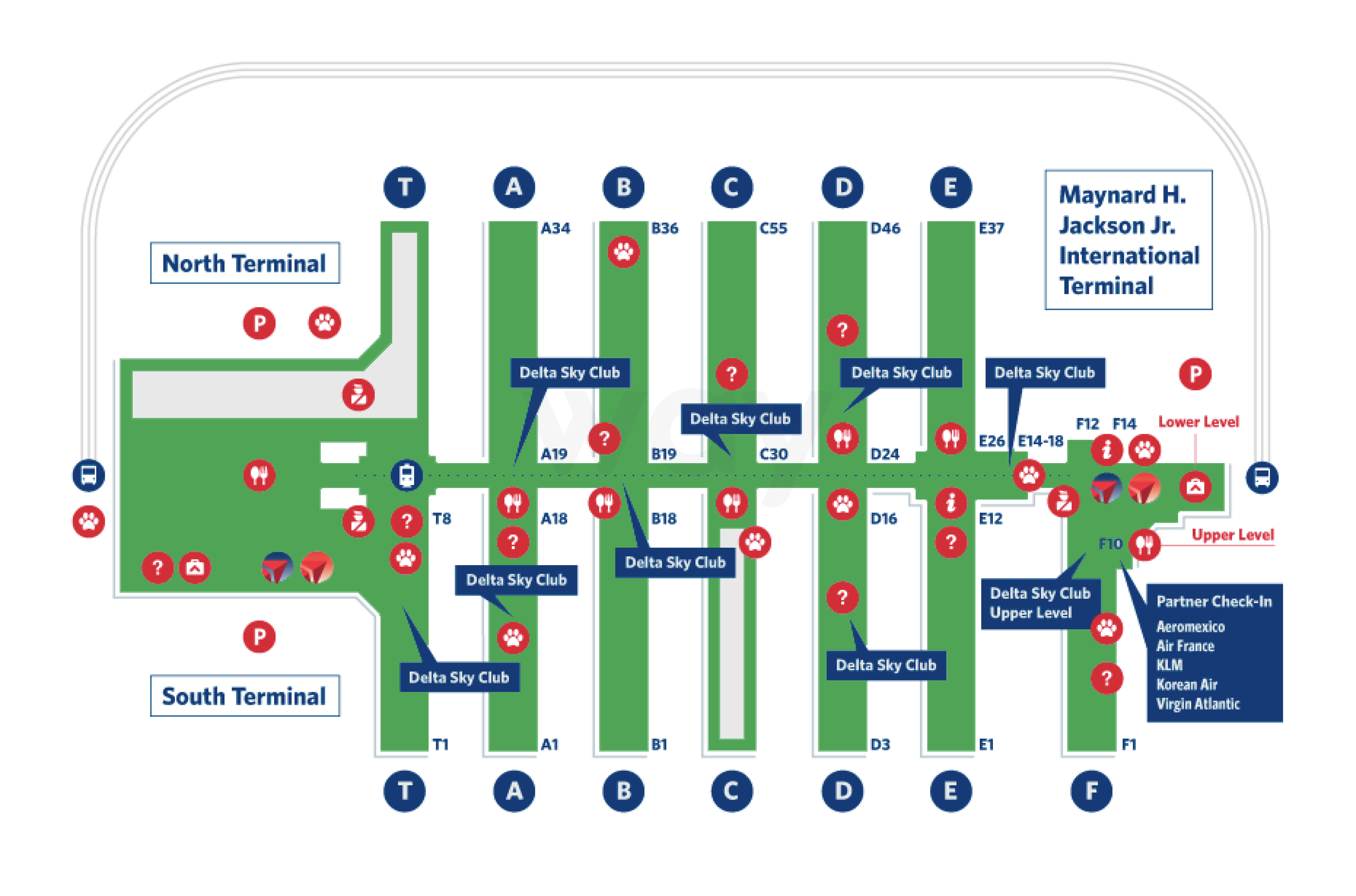 Hartsfield Airport County Map Atlanta Airport Map And Terminal Guide 
