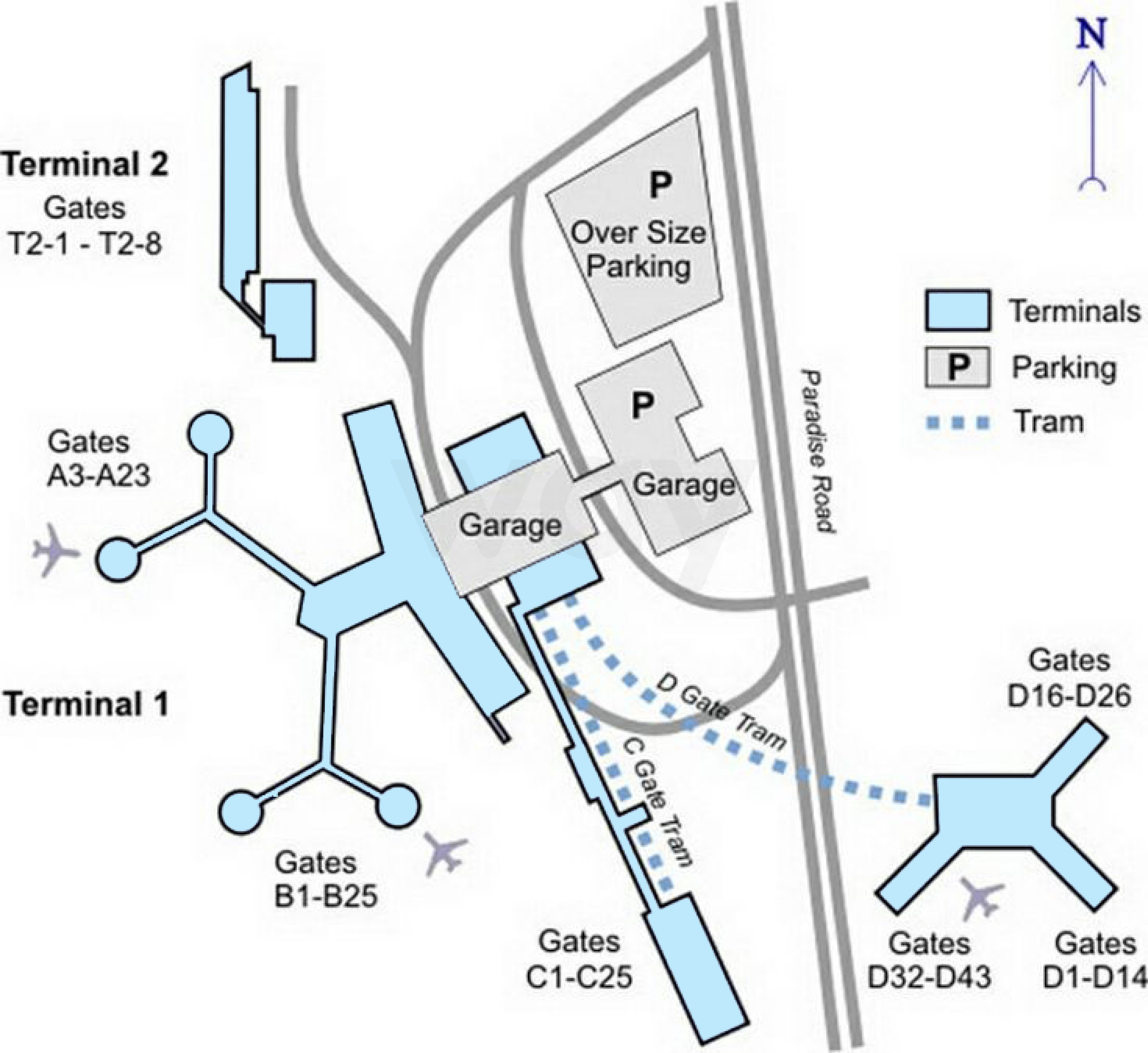 las Airport Map