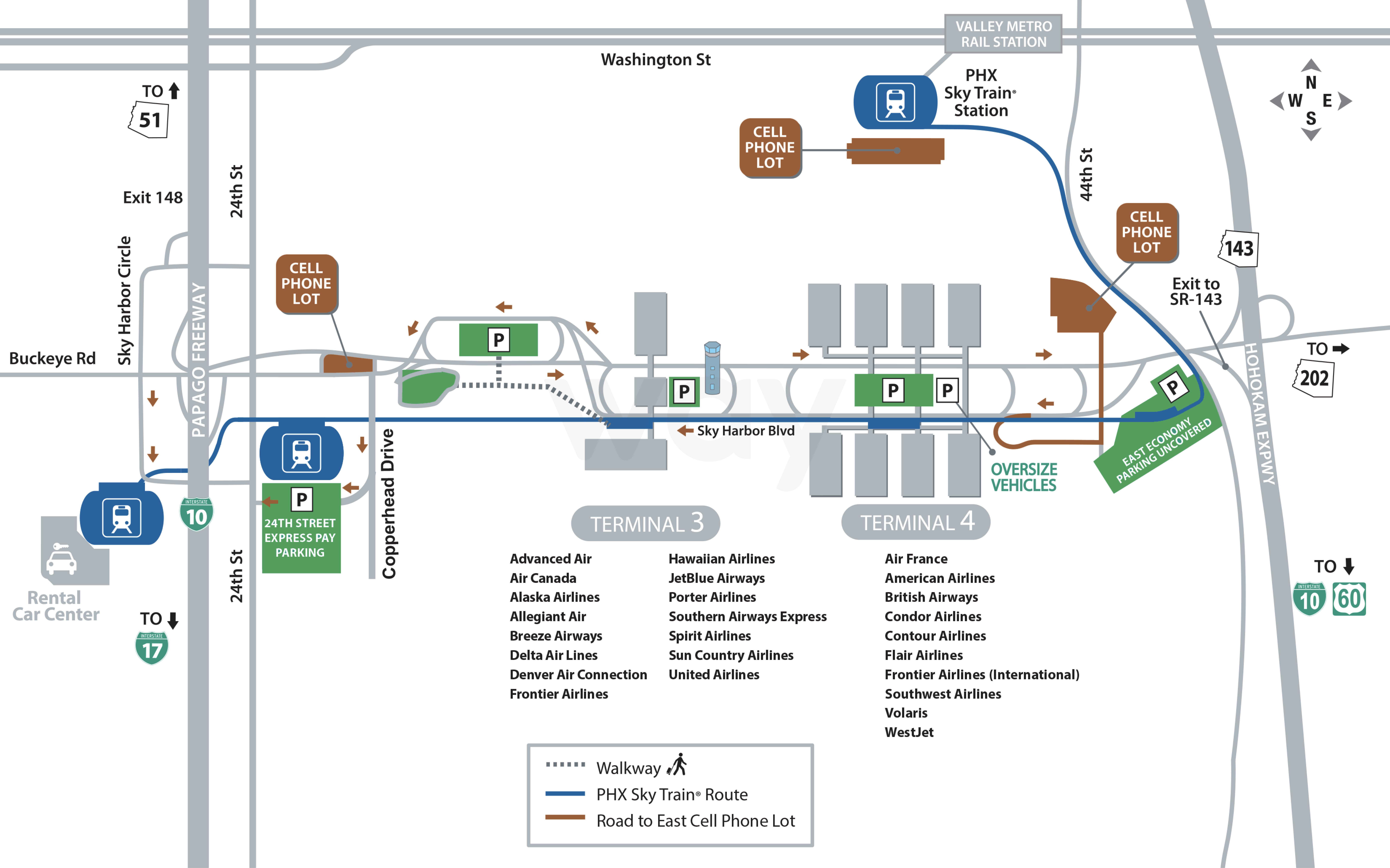 PHX Airport Map