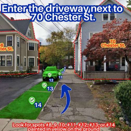 70 Chester St - Spots #8, 9, 10, 11, 12, 13 or 14 Only