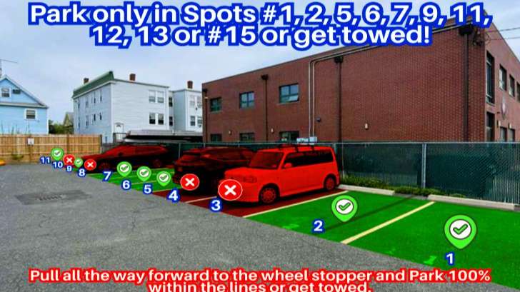 6 Garfield Ave Lot - Spots 1, 2, 5, 6, 7, 9, 11, 12, 13 or 15 Only
