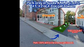 17 Sunset St. – Spots A, B, C, D, E, X, #1, #2, or #3 Only